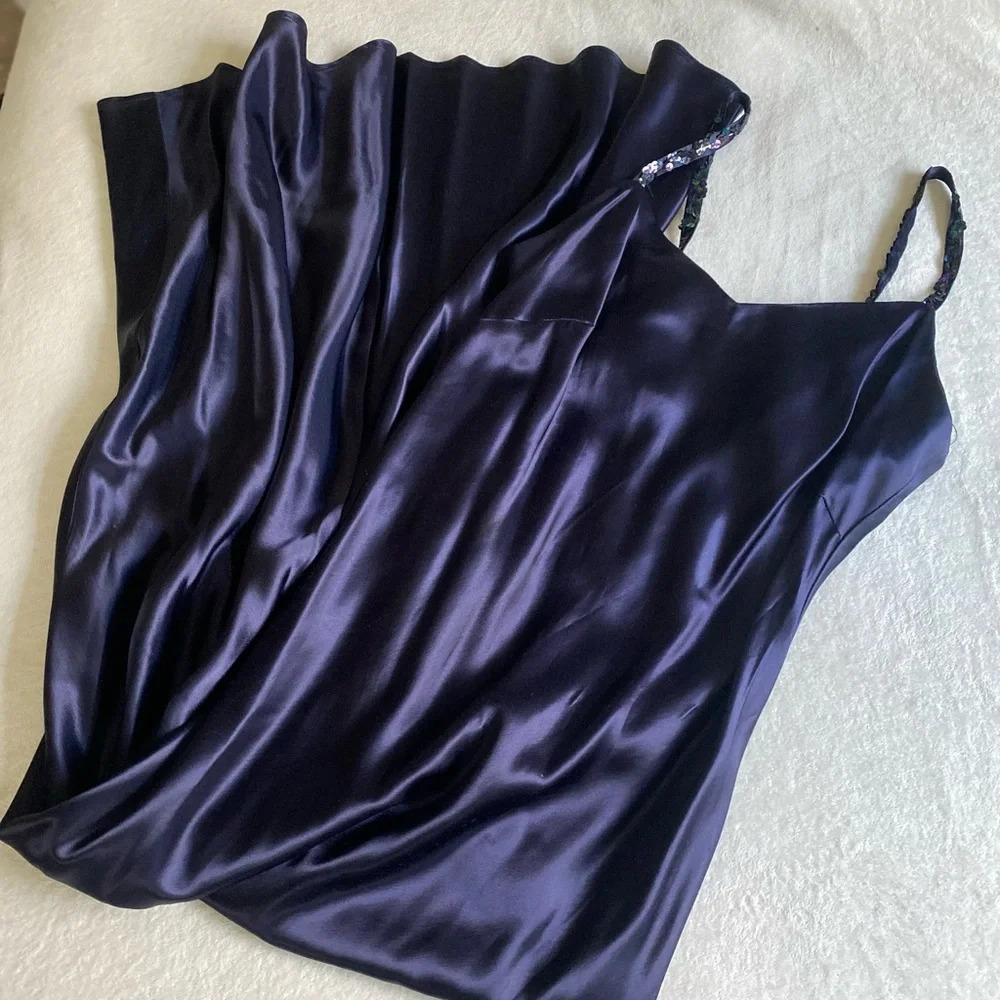 Navy silk dress